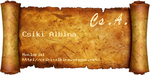 Csiki Albina névjegykártya